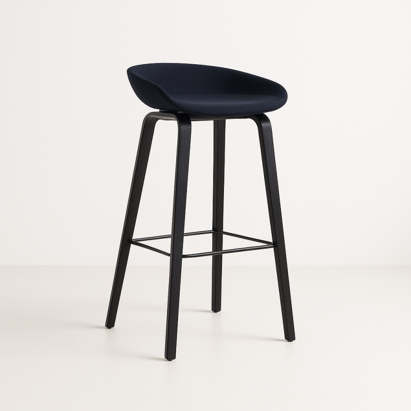 Finn Padded Stool Black Legs