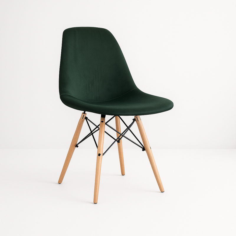 Tower Chair Plush Wooden Legs
